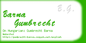 barna gumbrecht business card